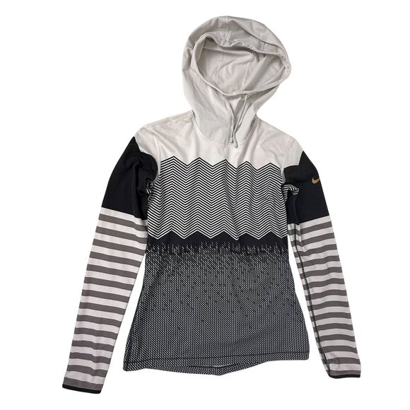 Nike Pro Hyper-Warm Dri-Fit Women's Geometric Print Athletic Hoodie Size M - Picture 1 of 5